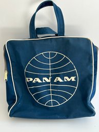 Vintage Pan Am Airlines Blue Zip Top Tote Bag