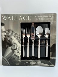 New Wallace 42 Piece Stainless Steel Flatware Service For 8