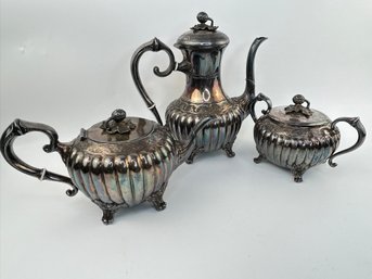 Sheffield Best Metal Silver Plate Tea/coffee Pots And Bowl