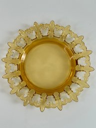 Vintage Amber Westmoreland Fleur De Lis Plate
