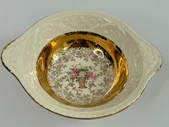 Adams Antiques Of Steubenville 22k Gold Gilt Candy Bowl