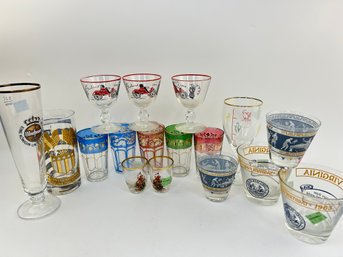 Fun Vintage Barware Shot & Cocktail Glasses