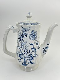 Vintage Blue Fiord Ironstone Tea Pot By Wood & Sons England - Old Staffordshire