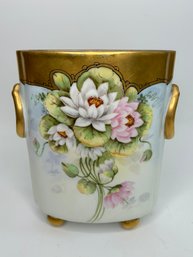 H&C Sele Bavaria Hand Painted Footed Cache Pot