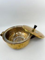 Vintage Pyrex Bowl Nested In Brass Pot