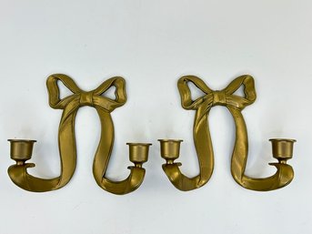 1989 CBK Brass Candle Wall Sconces