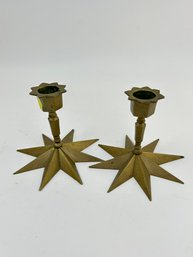 Brass Star Shape Candle Holders