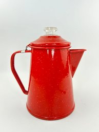 Red Enamel Tea Kettle