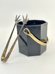 Vintage French Black Ice Bucket With Thongs