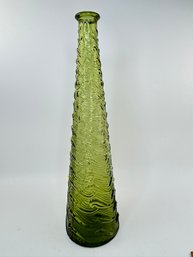 Tall Green Italian Glass Vase