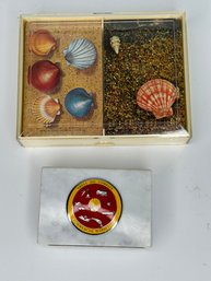 Vintage Shell Oil & Chemical Company Playing Cards And Paper Weight