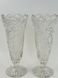 Tall Crystal Bird Theme Vases