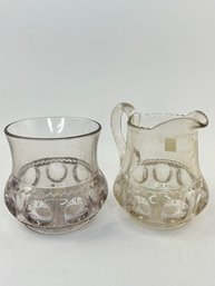 Matching Glass Vase & Water Pitcher