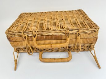 Vintage Woven Wicker Market  Basket/suitcase