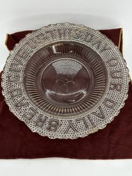 'Give Us This Day Our Daily Bread' Etched Glass Plate