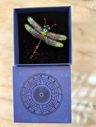 Trovelore Red Spotted Purple Dragon Fly- Embellished Pin- Handmade