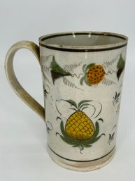 Antique Pearlware Mug Decorated In Pratt Ware Colors