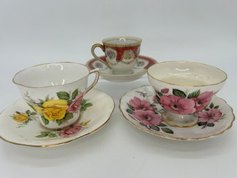 Antique Mixed Adline & Bone China Tea Cups And Saucers
