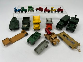 Collection Of Vintage Lesney & Mixed Diecast Trucks And Military Vehicles
