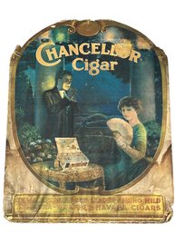 Large 38' Antique Chancellor Cigar Early Advertising Display Sign- Rare Tobacciana