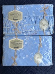 Vintage Christian Dior Supercale Plus Wamsutta Twin  Fitted Sheet &  Flat Sheet Set NEW LOT 3