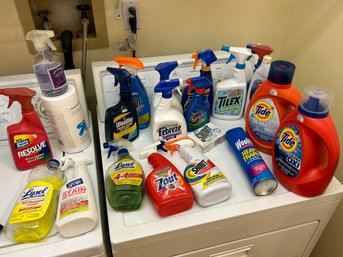 Lot Of Laundry Room And Cleaning Supplies