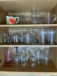 Contents Of Kitchen Cabinet #2 Vintage Glassware Johnny Walker & Coca-cola #1565
