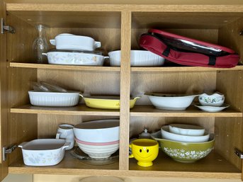 Contents Of Kitchen Cabinet #3 Vintage Pyrex, Corning Ware, Anchor Hocking  More #1566