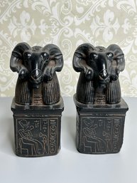 Artist Signed Egyptian Sphinx Style Bookends MMA