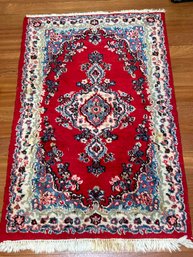 Antique Red Persian Area Rug 4' 7' X 3'