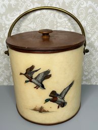 Handmade Original By Bacova Guild Mallard Duck Ice Bucket With Lid By G. Gilmore