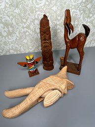 Collection Of Interesting Hand Carved Wood Items