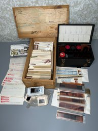 Vintage Photo Slides And Negatives Dated 1970-1990's With 2 Boxes