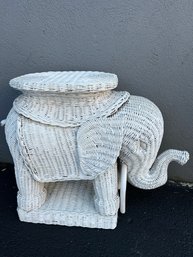 BOHO Style Wicker White Elephant Plant Stand