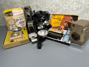 Vintage Film Camera Lot #4: 35mm Konica, 8mm Movie Camera, Kodak  & Imperial In Original Boxes