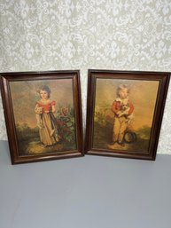 Product Of Reliable Framed Art Lot Of 2 Children