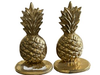 Brass Pineapple Bookends