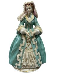 Rare 1863 Sitzendorf Dresden Figurine Godey's Fashion