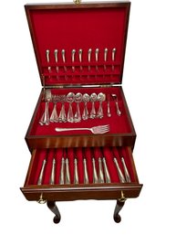 Georgian House English 79 Piece Sterling Silver Flatware In A Chest Of Drawers