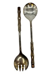 Italian Silver Plate Serving Fork & Spoon