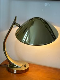 Mid Century Modern Sculptural Brass Laurel Desk Lamp