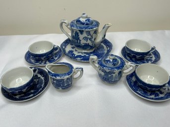Japanese Blue Willow Miniature Tea Set