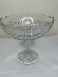 EAPG  Open Compote Pattern Glass With Scallop Edge