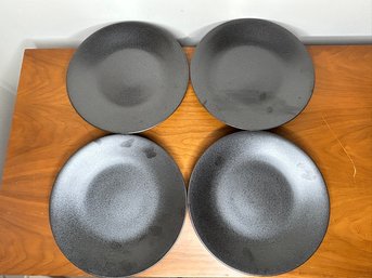 Japanese Style 2 Tone Black Dinner Plates Set Of 4