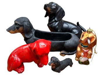 Mixed Collection Of Ceramic And Resin Dachshund Dogs