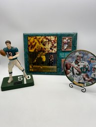 Group Of Vintage Dan Marino Miami Dolphins Memorabilia Collectables