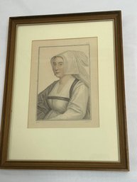 Framed And Matted Lithograph The Younger By Hans Holbein