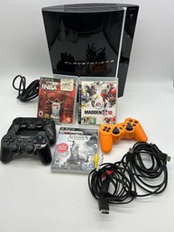 Sony Playstation 3 Console With Video Games And Wireless Controllers