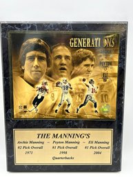 Official NFL Photo File Plaque - GENERATIONS The Manning's  2004