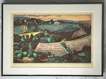 Milton Glaser, Pencil Signed, Tuscan Series, Silk Screen Print, Custom Heavy Duty Steel Frame.